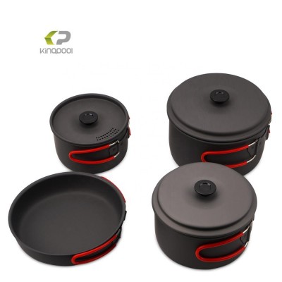 Hard anodized aluminium cookset outdoor camping and hiking